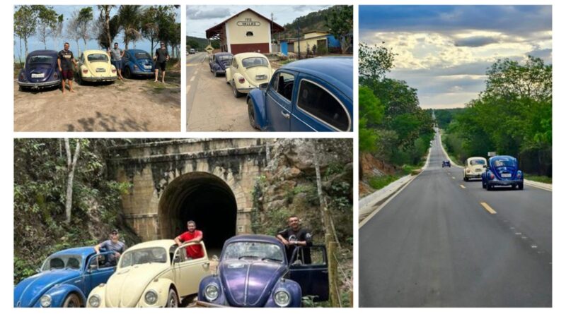 Três Fuscas percorrem a histórica rota da Estrada de Ferro Bahia-Minas