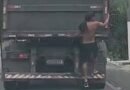 Motorista só descobre por vídeo que homem viajava na traseira de sua carreta em Aperibé